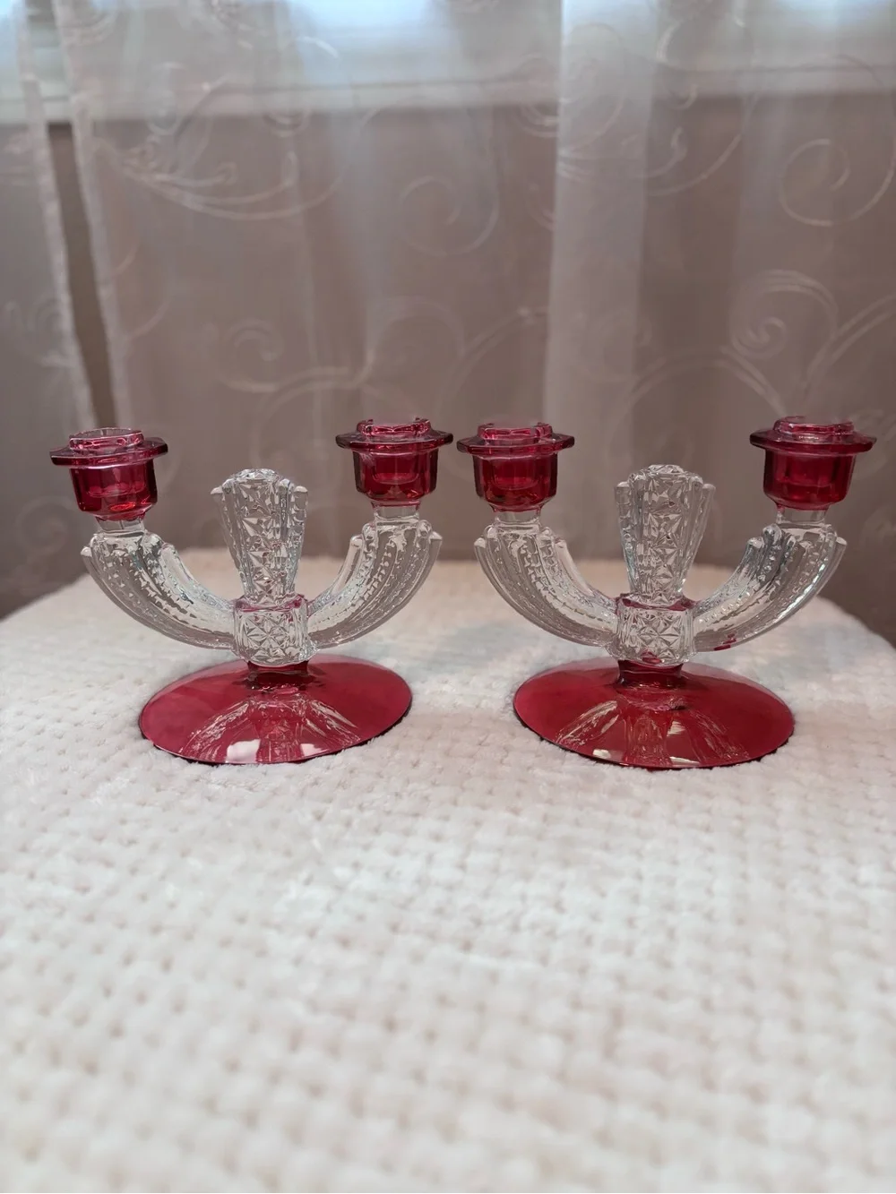 Vintage Tiffin Franciscan Double Arm Candalabras (2)